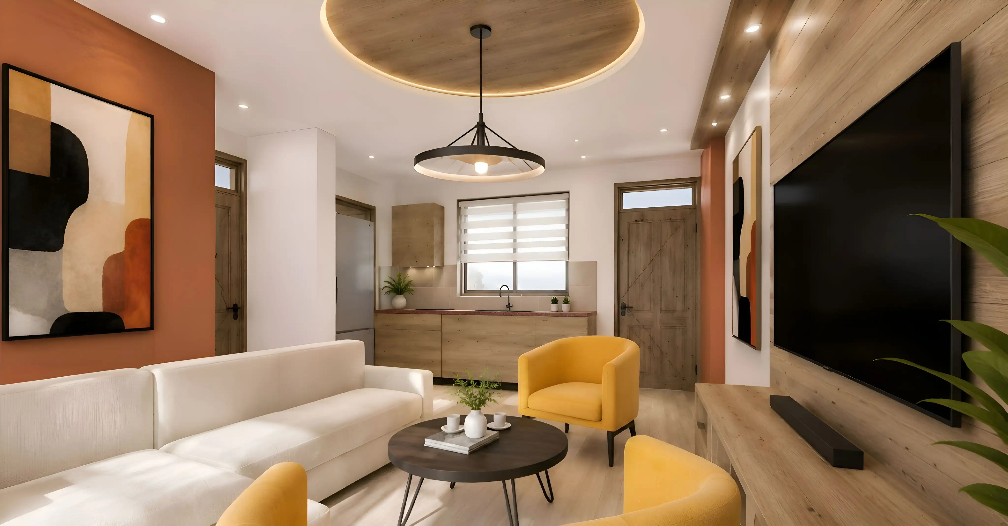 Warm modern JHP Housing interior